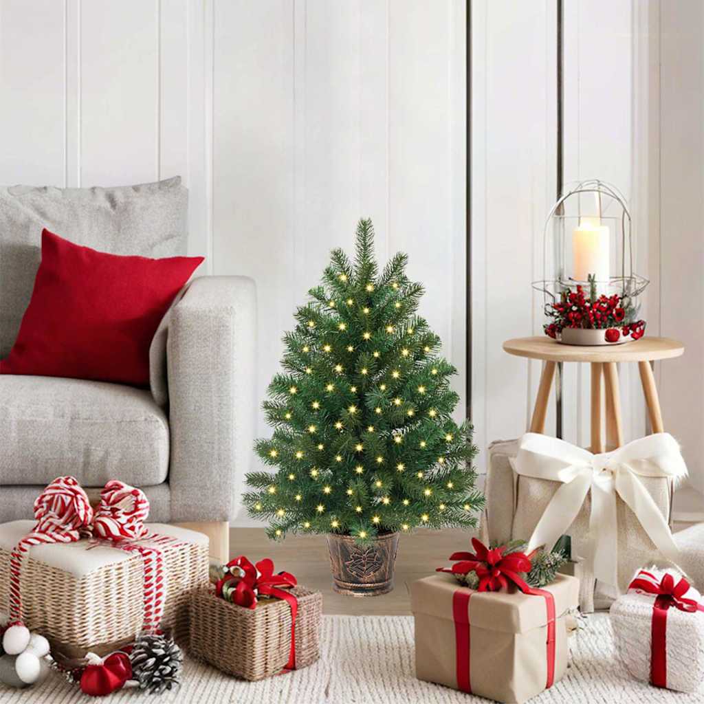Künstlicher Weihnachtsbaum mit 150 LEDs Grün 75 cm PE und PVC