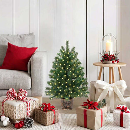 Künstlicher Weihnachtsbaum mit 150 LEDs Grün 75 cm PE und PVC