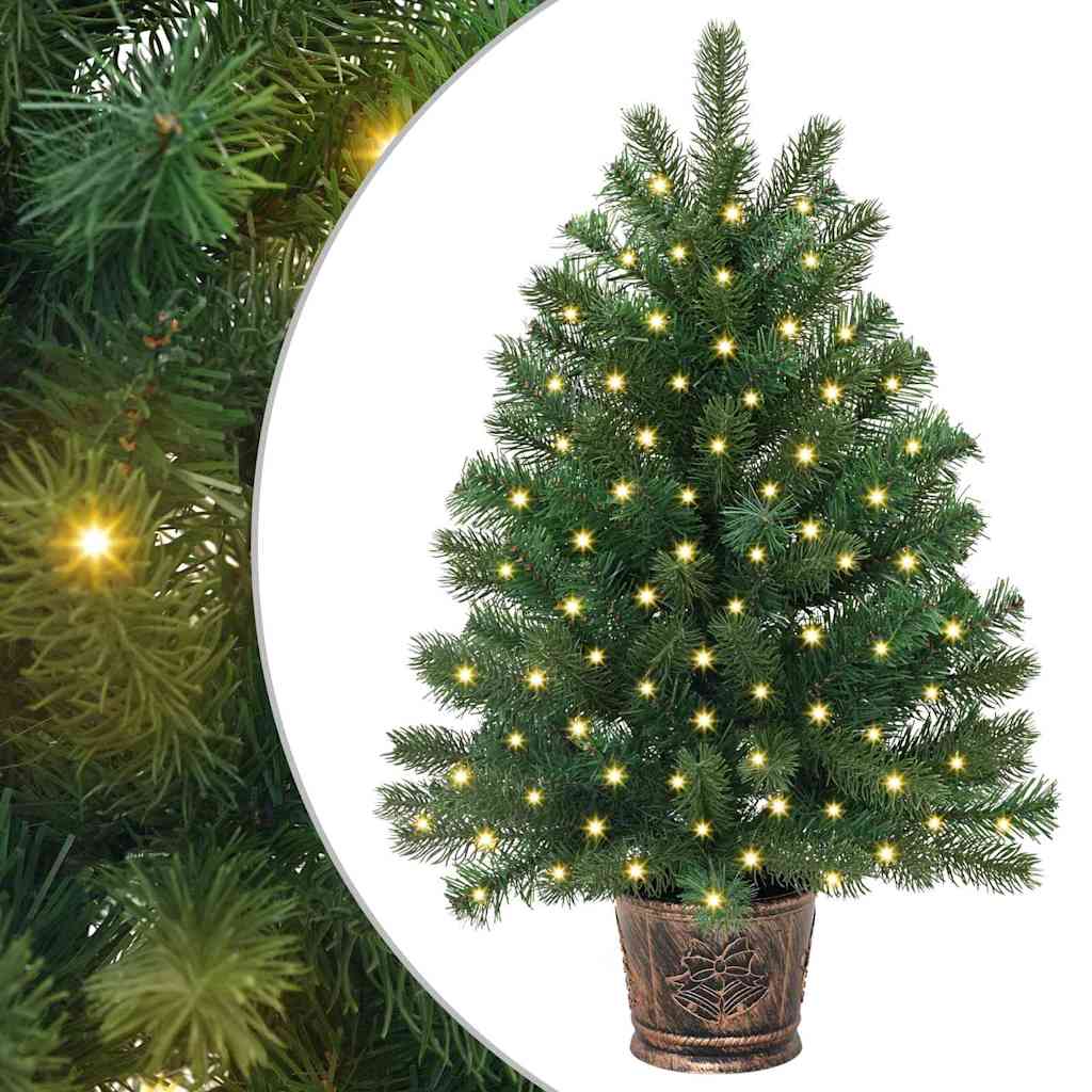 Künstlicher Weihnachtsbaum mit 150 LEDs Grün 75 cm PE und PVC