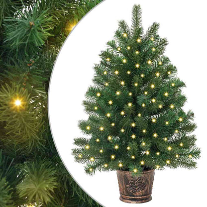 Künstlicher Weihnachtsbaum mit 150 LEDs Grün 75 cm PE und PVC