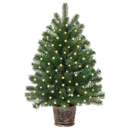 Künstlicher Weihnachtsbaum mit 150 LEDs Grün 75 cm PE und PVC