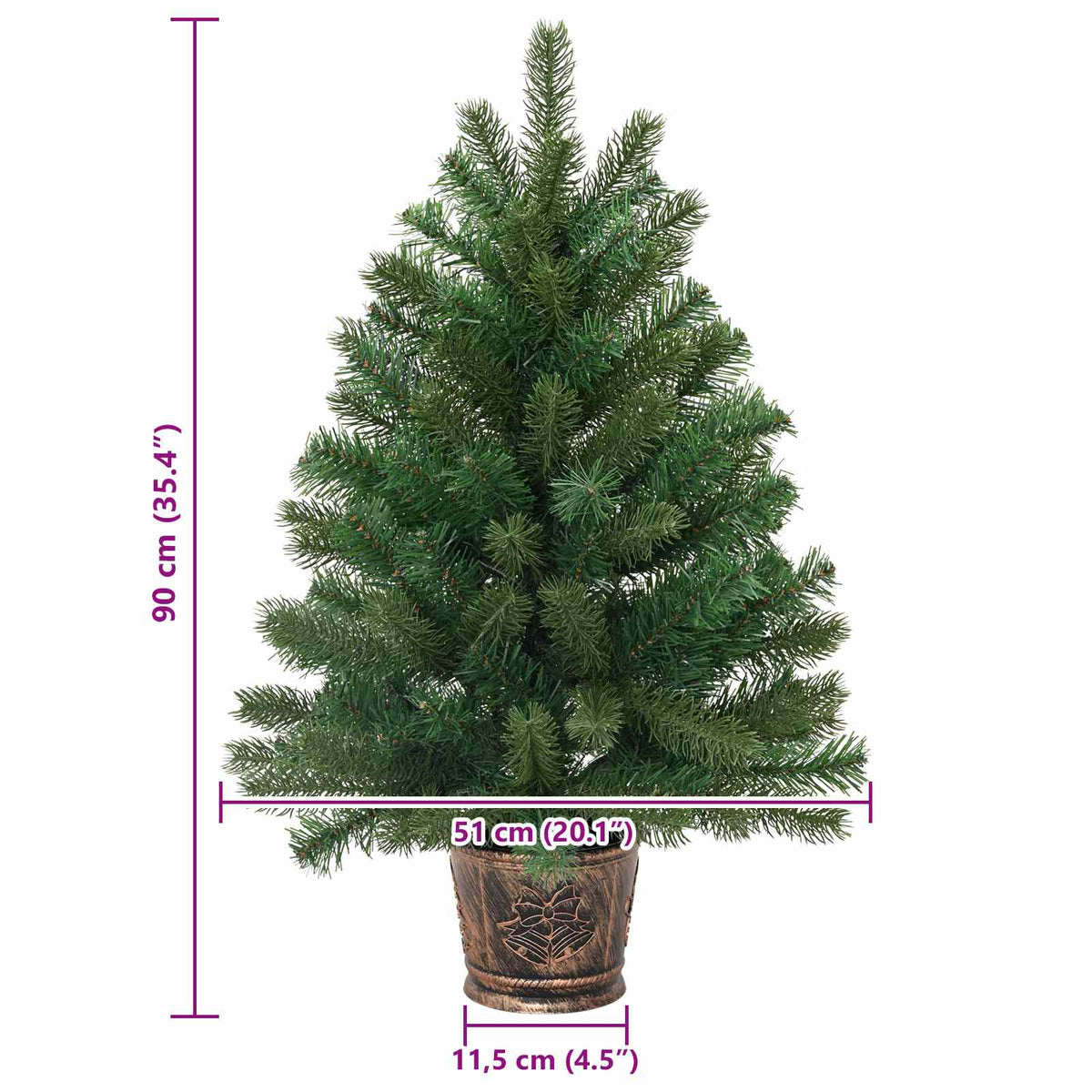 Künstlicher Weihnachtsbaum mit 150 LEDs Grün 95 cm PE und PVC