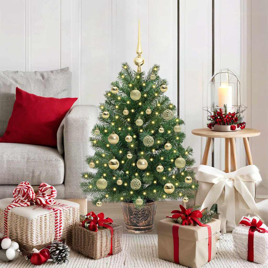 Künstlicher Weihnachtsbaum mit 150 LEDs Grün 95 cm PE und PVC