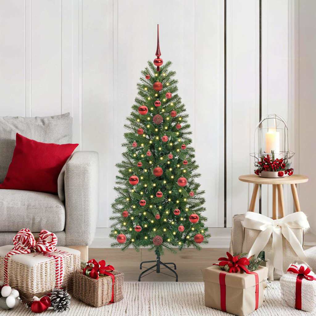 Künstlicher Weihnachtsbaum mit 150 LEDs Grün 120 cm PE und PVC
