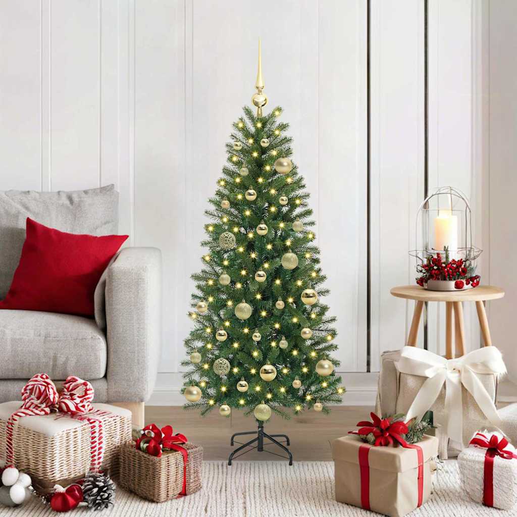 Künstlicher Weihnachtsbaum mit 150 LEDs Grün 120 cm PE und PVC