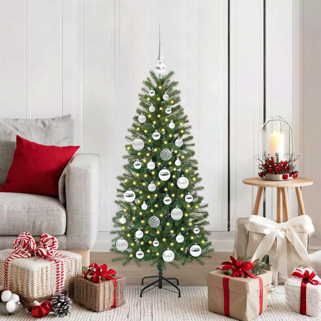 Künstlicher Weihnachtsbaum mit 150 LEDs Grün 120 cm PE und PVC