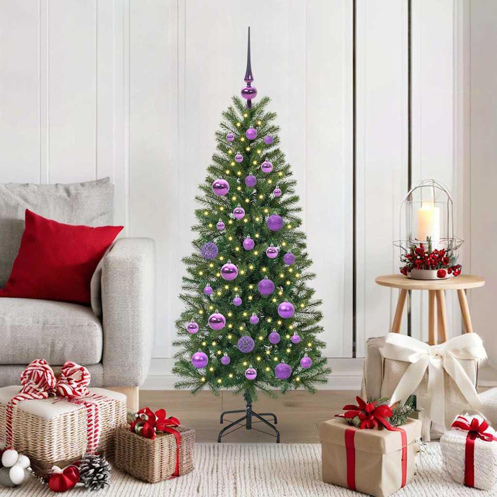 Künstlicher Weihnachtsbaum mit 150 LEDs Grün 120 cm PE und PVC