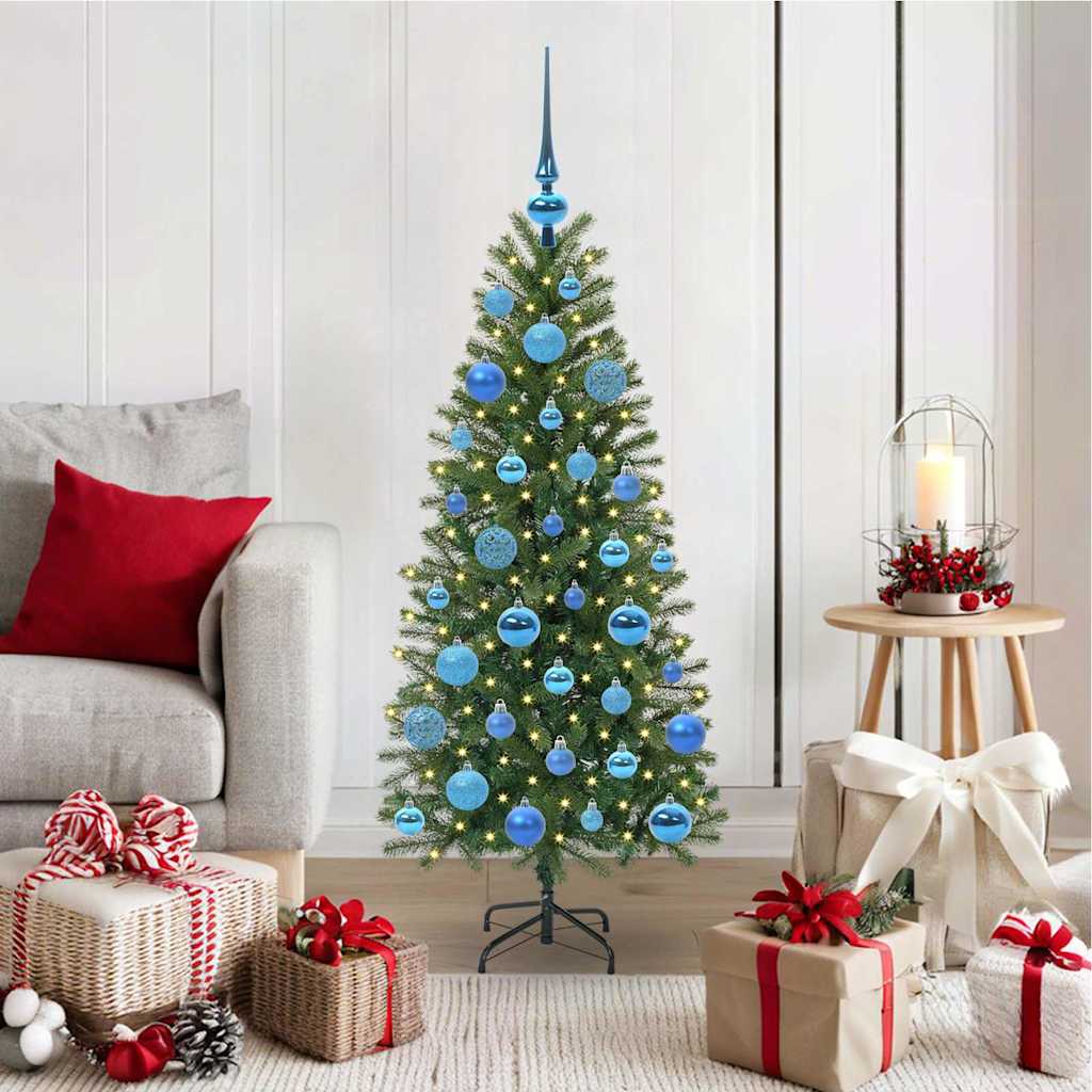 Künstlicher Weihnachtsbaum mit 150 LEDs Grün 120 cm PE und PVC