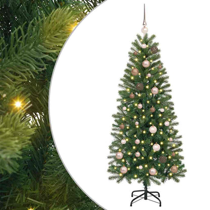 Künstlicher Weihnachtsbaum mit 150 LEDs Grün 150 cm PE und PVC
