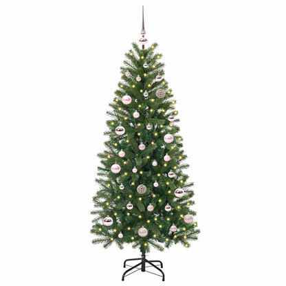 Künstlicher Weihnachtsbaum mit 150 LEDs Grün 150 cm PE und PVC