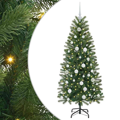Künstlicher Weihnachtsbaum mit 150 LEDs Grün 150 cm PE und PVC