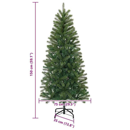 Künstlicher Weihnachtsbaum mit 150 LEDs Grün 150 cm PE und PVC