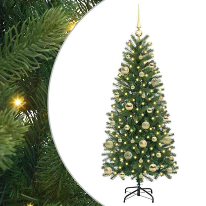 Künstlicher Weihnachtsbaum mit 150 LEDs Grün 150 cm PE und PVC