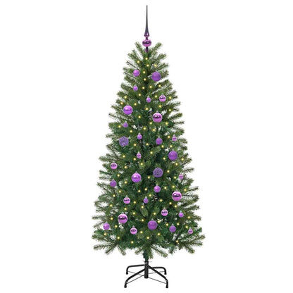 Künstlicher Weihnachtsbaum mit 150 LEDs Grün 150 cm PE und PVC