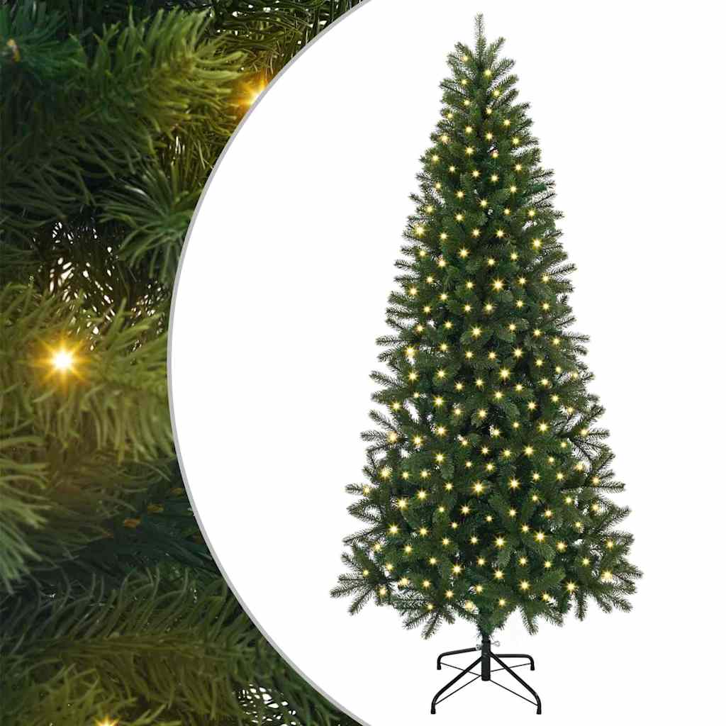 Künstlicher Weihnachtsbaum mit 300 LEDs Grün 180 cm PE und PVC