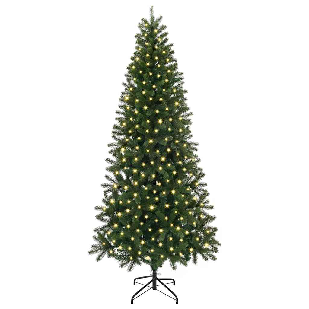 Künstlicher Weihnachtsbaum mit 300 LEDs Grün 180 cm PE und PVC