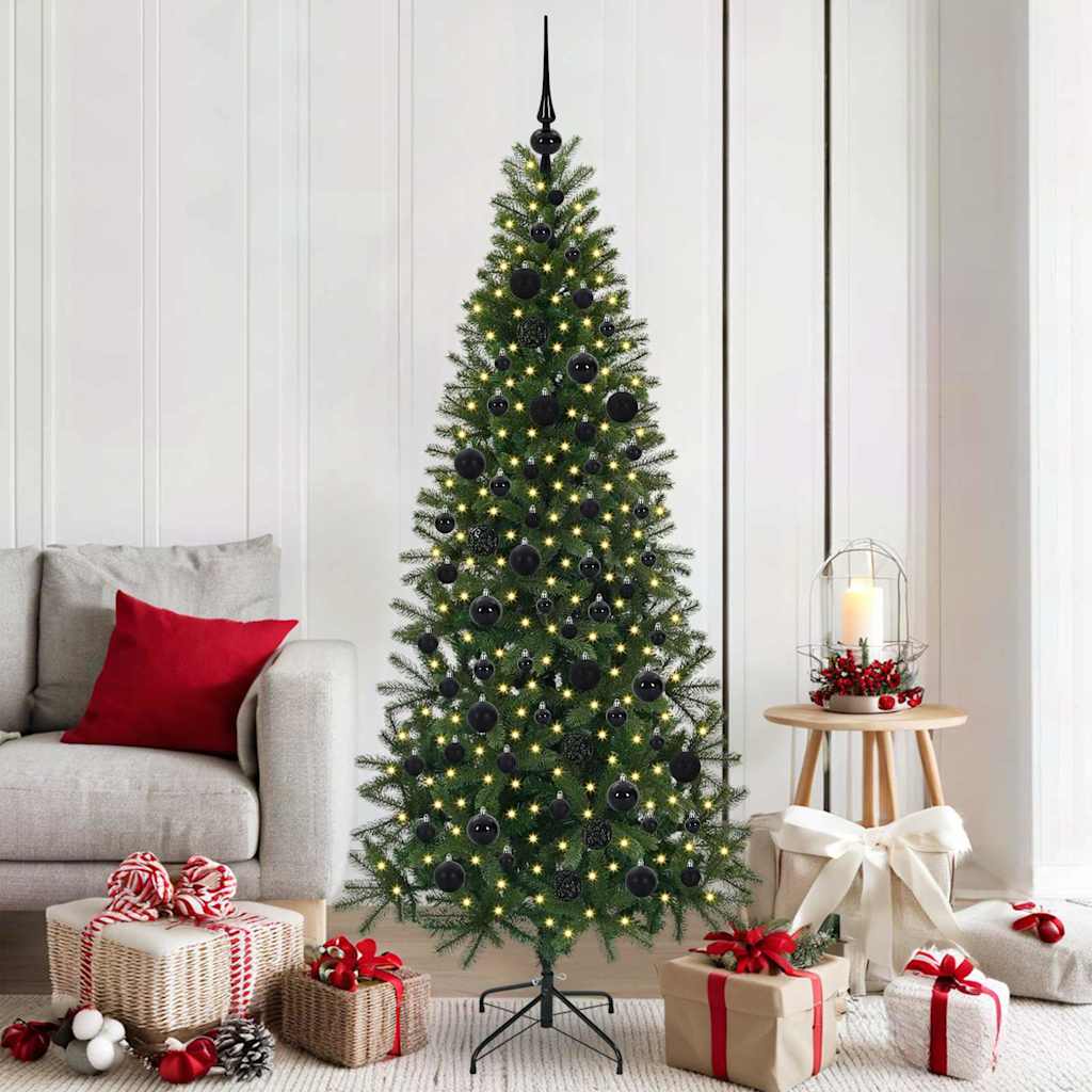 Künstlicher Weihnachtsbaum mit 300 LEDs Grün 180 cm PE und PVC