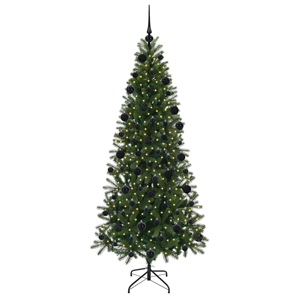 Künstlicher Weihnachtsbaum mit 300 LEDs Grün 210 cm PE und PVC