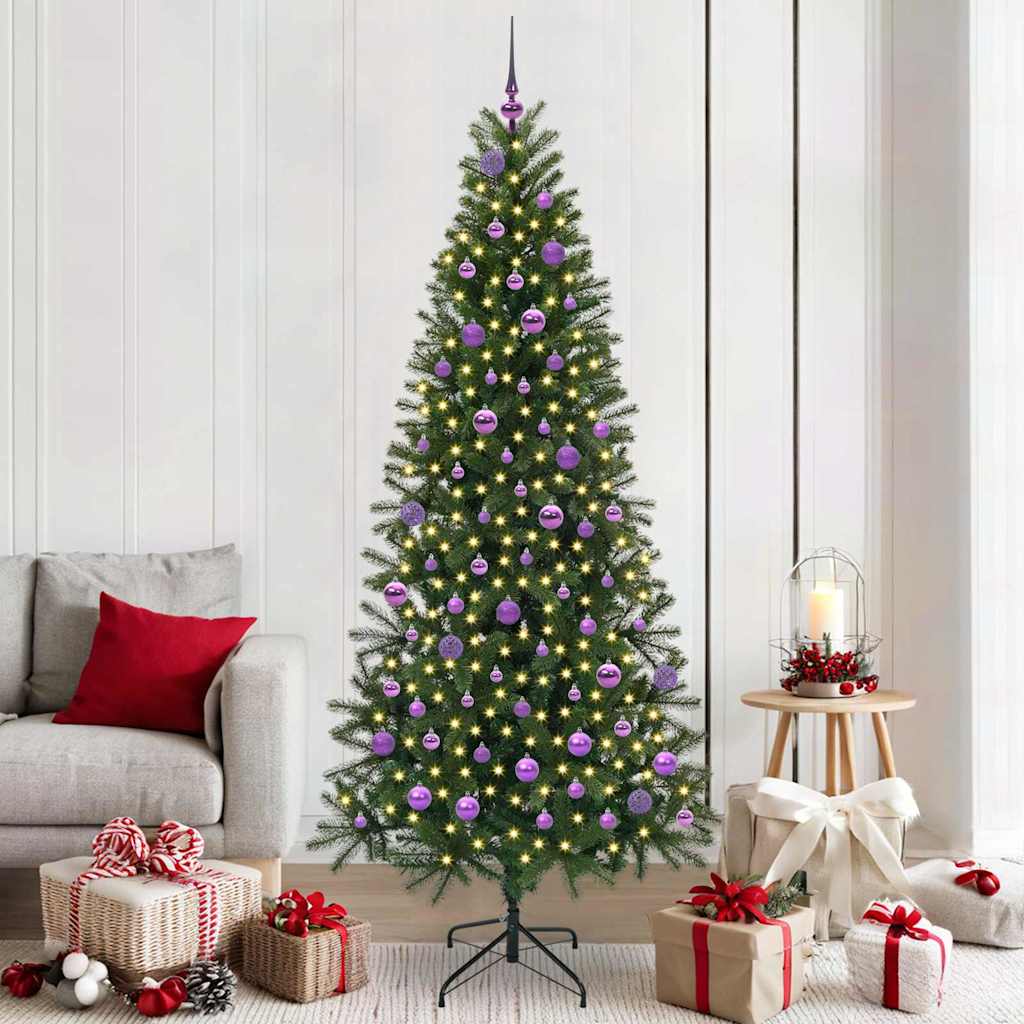 Künstlicher Weihnachtsbaum mit 300 LEDs Grün 210 cm PE und PVC