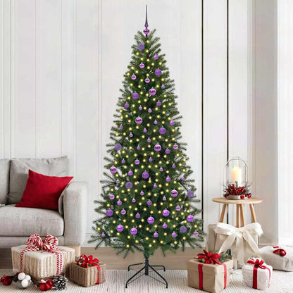 Künstlicher Weihnachtsbaum mit 300 LEDs Grün 210 cm PE und PVC
