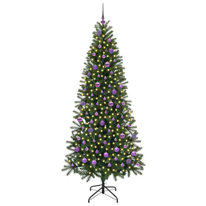Künstlicher Weihnachtsbaum mit 300 LEDs Grün 210 cm PE und PVC