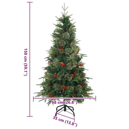 Künstlicher klappbarer Weihnachtsbaum Grün 150 cm PE und PVC