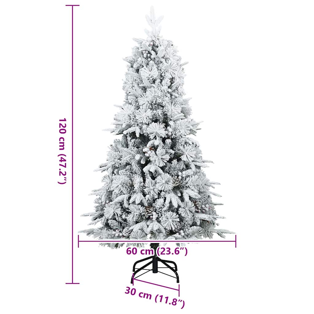 Künstlicher klappbarer Weihnachtsbaum Grün 120 cm PE und PVC