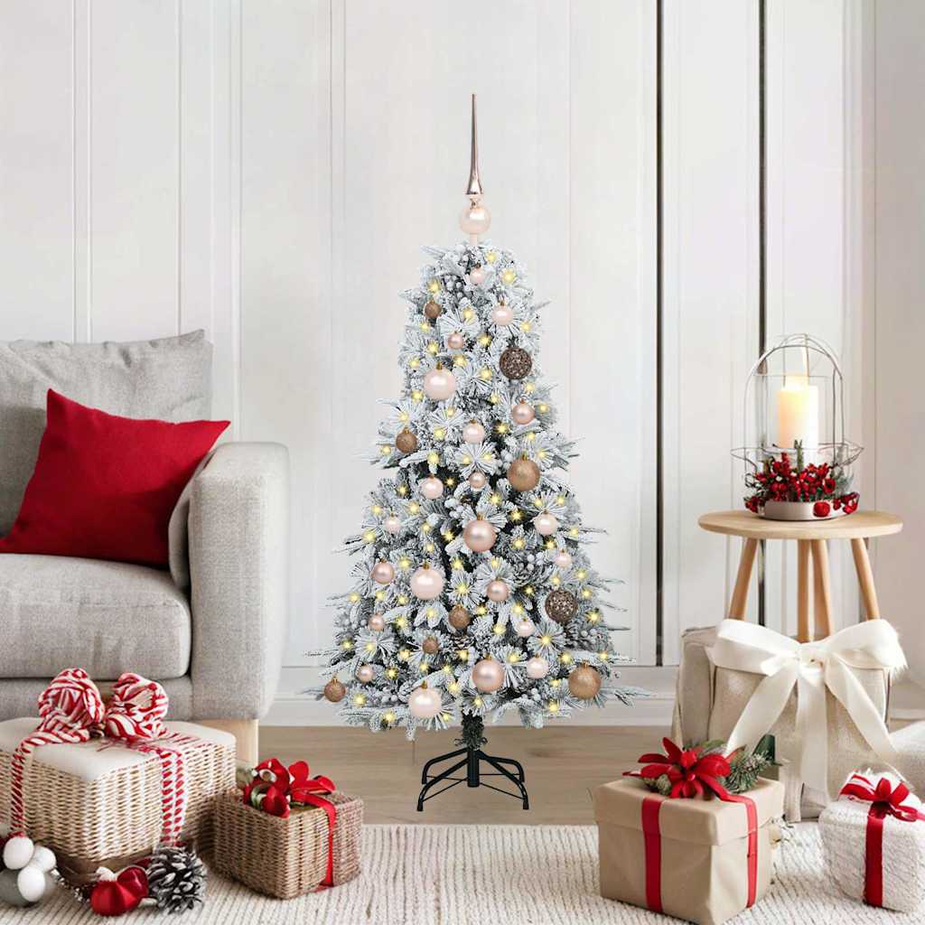Künstlicher klappbarer Weihnachtsbaum Weiß 120 cm PE und PVC