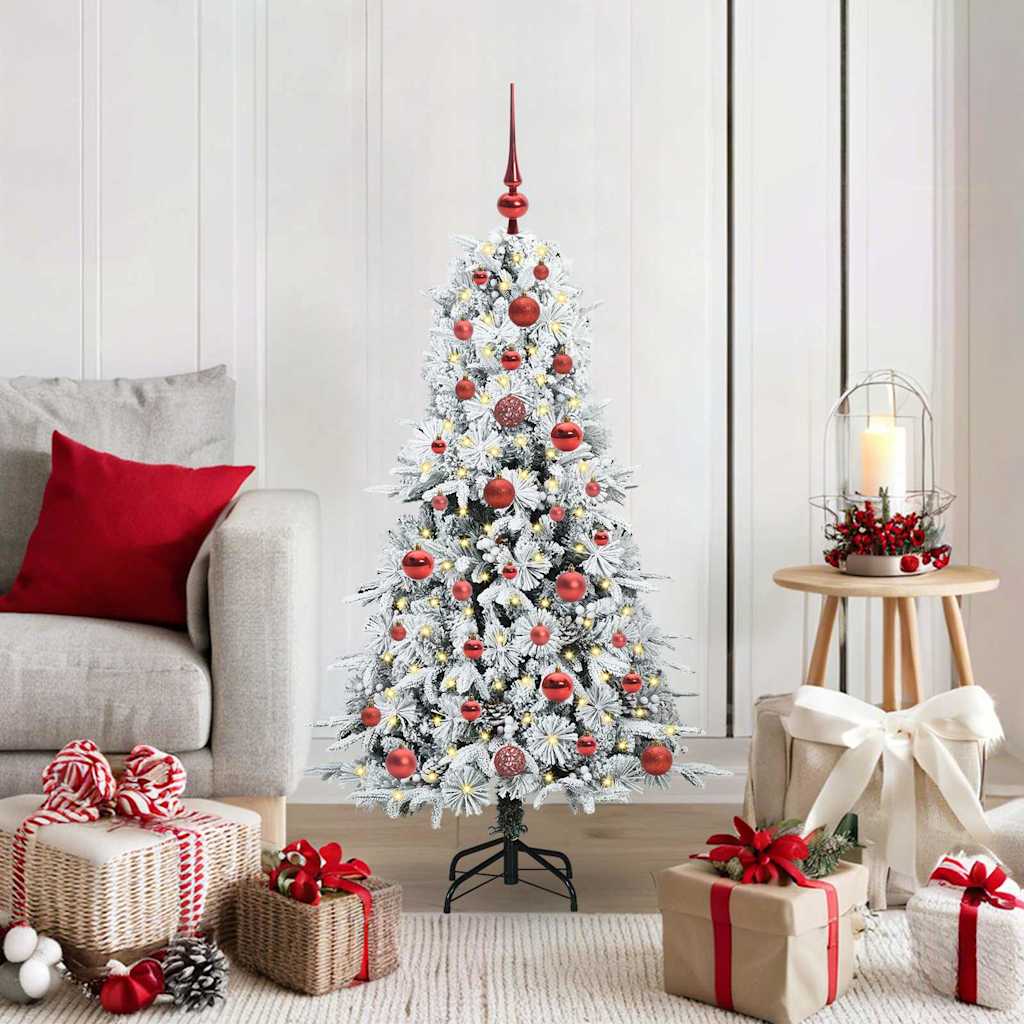 Künstlicher klappbarer Weihnachtsbaum Weiß 120 cm PE und PVC