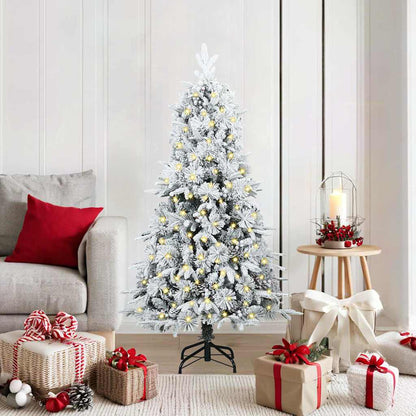 Künstlicher klappbarer Weihnachtsbaum Weiß 150 cm PE und PVC