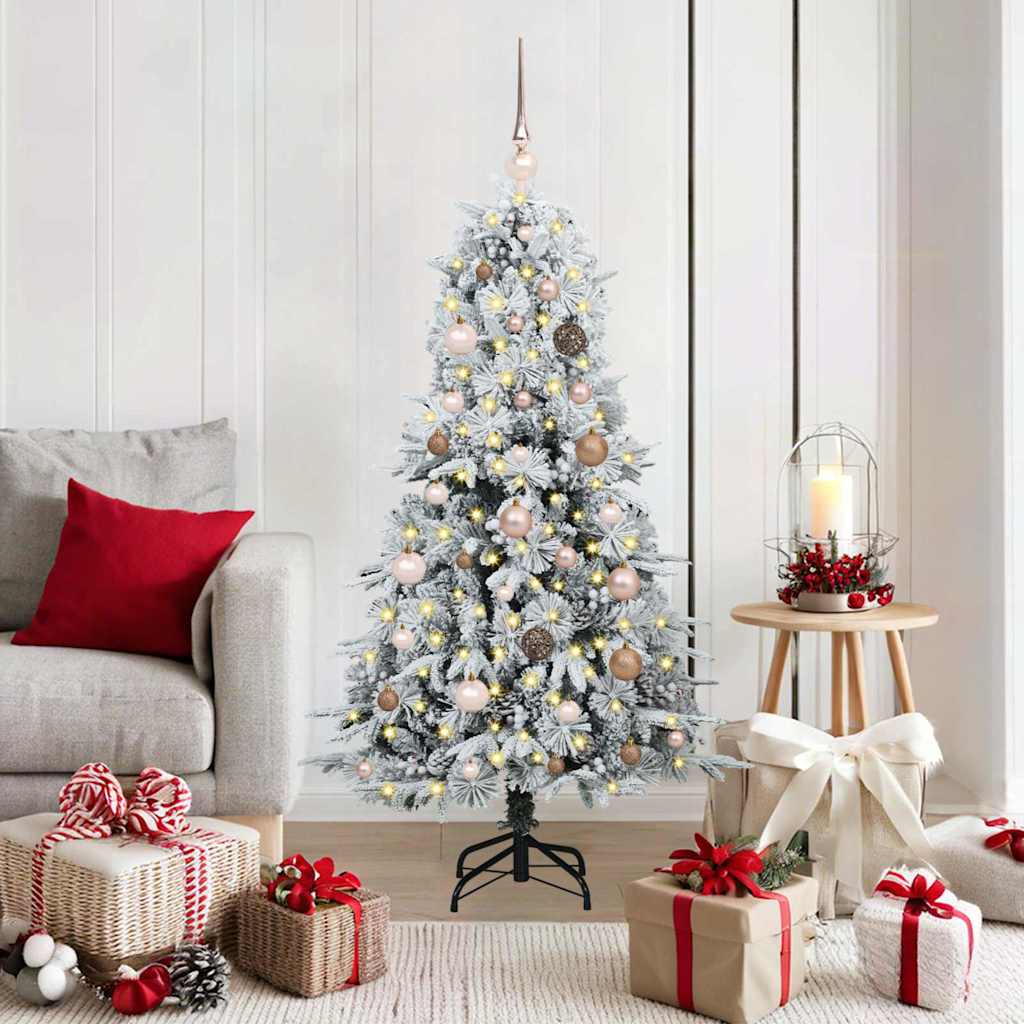 Künstlicher klappbarer Weihnachtsbaum Weiß 150 cm PE und PVC