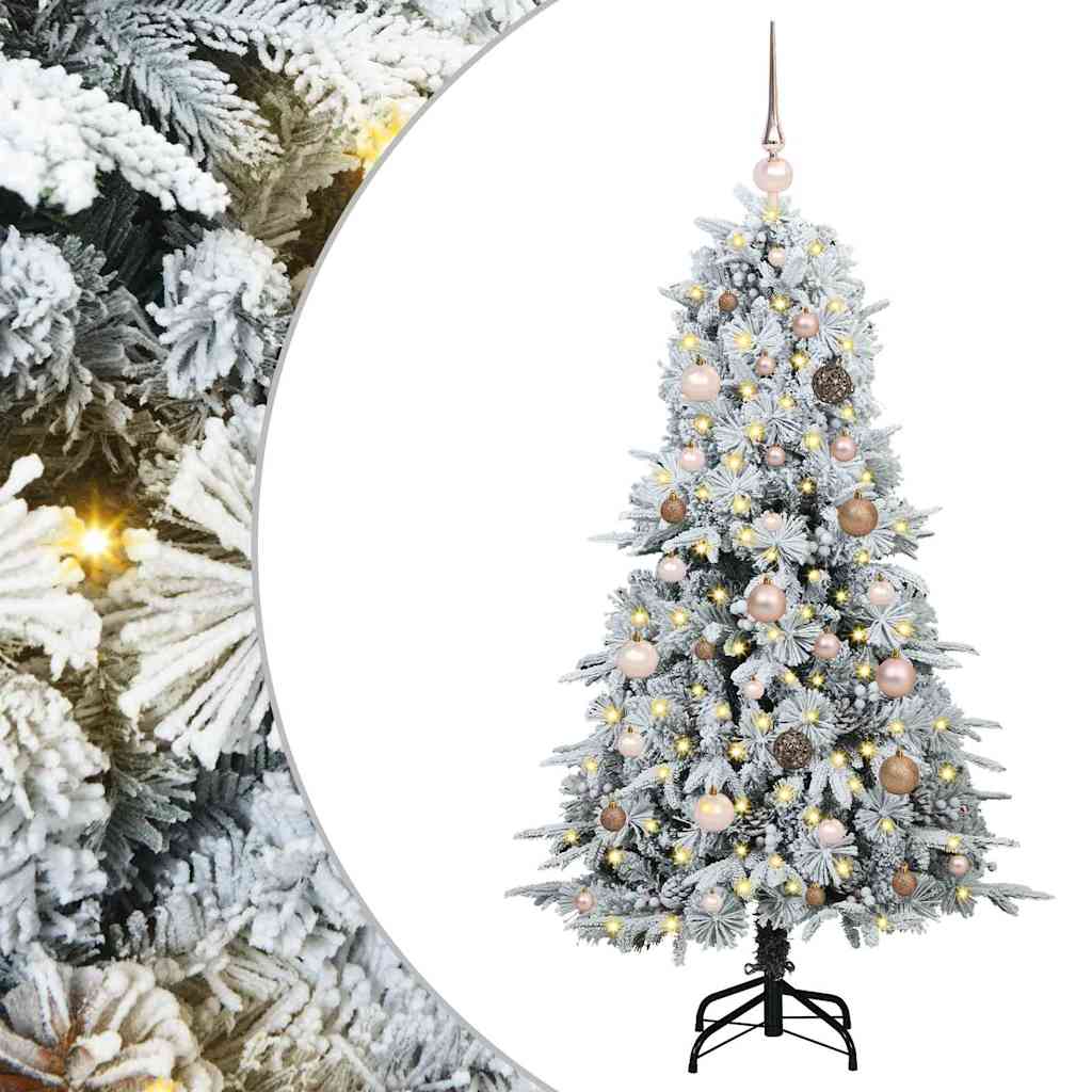 Künstlicher klappbarer Weihnachtsbaum Weiß 150 cm PE und PVC