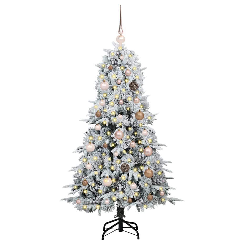 Künstlicher klappbarer Weihnachtsbaum Weiß 150 cm PE und PVC