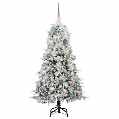 Künstlicher klappbarer Weihnachtsbaum Weiß 150 cm PE und PVC