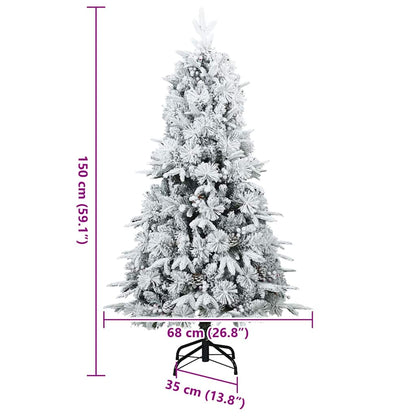 Künstlicher klappbarer Weihnachtsbaum Weiß 150 cm PE und PVC
