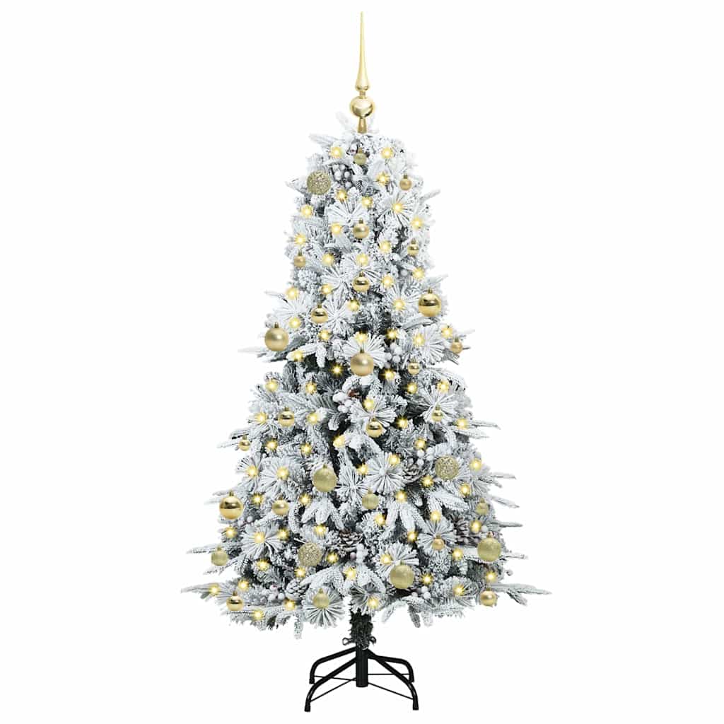Künstlicher klappbarer Weihnachtsbaum Weiß 150 cm PE und PVC