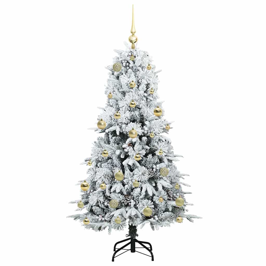 Künstlicher klappbarer Weihnachtsbaum Weiß 150 cm PE und PVC