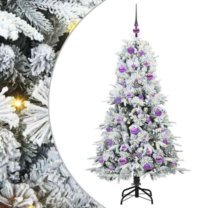 Künstlicher klappbarer Weihnachtsbaum Weiß 150 cm PE und PVC