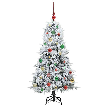 Künstlicher klappbarer Weihnachtsbaum Weiß 150 cm PE und PVC