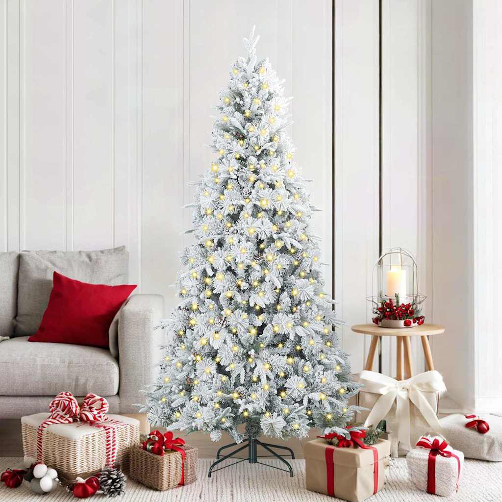 Künstlicher klappbarer Weihnachtsbaum Weiß 180 cm PE und PVC