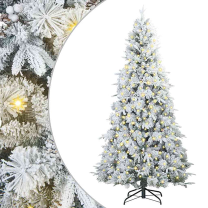 Künstlicher klappbarer Weihnachtsbaum Weiß 180 cm PE und PVC