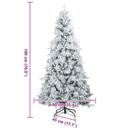 Künstlicher klappbarer Weihnachtsbaum Weiß 180 cm PE und PVC