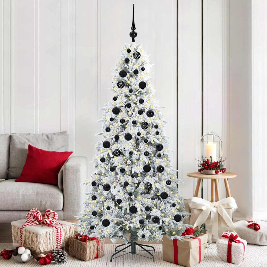 Künstlicher klappbarer Weihnachtsbaum Weiß 180 cm PE und PVC