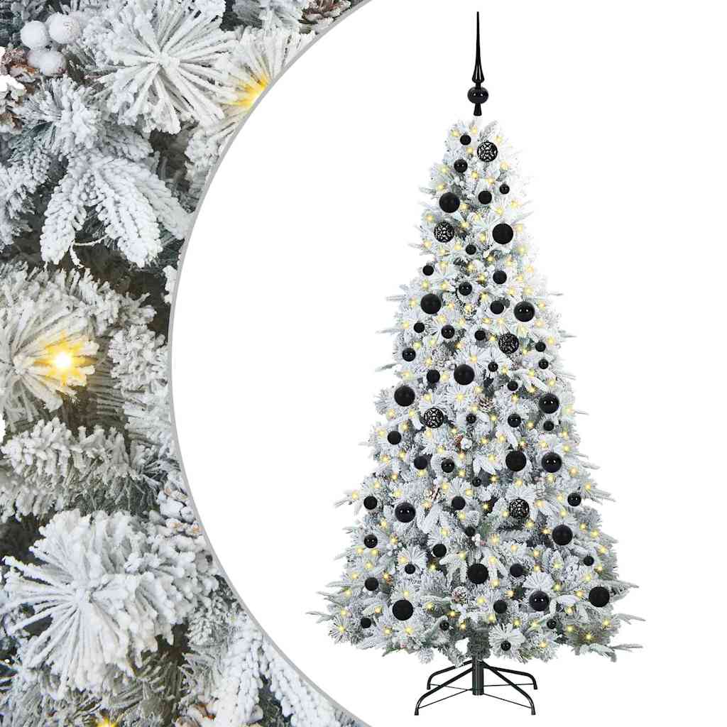 Künstlicher klappbarer Weihnachtsbaum Weiß 180 cm PE und PVC