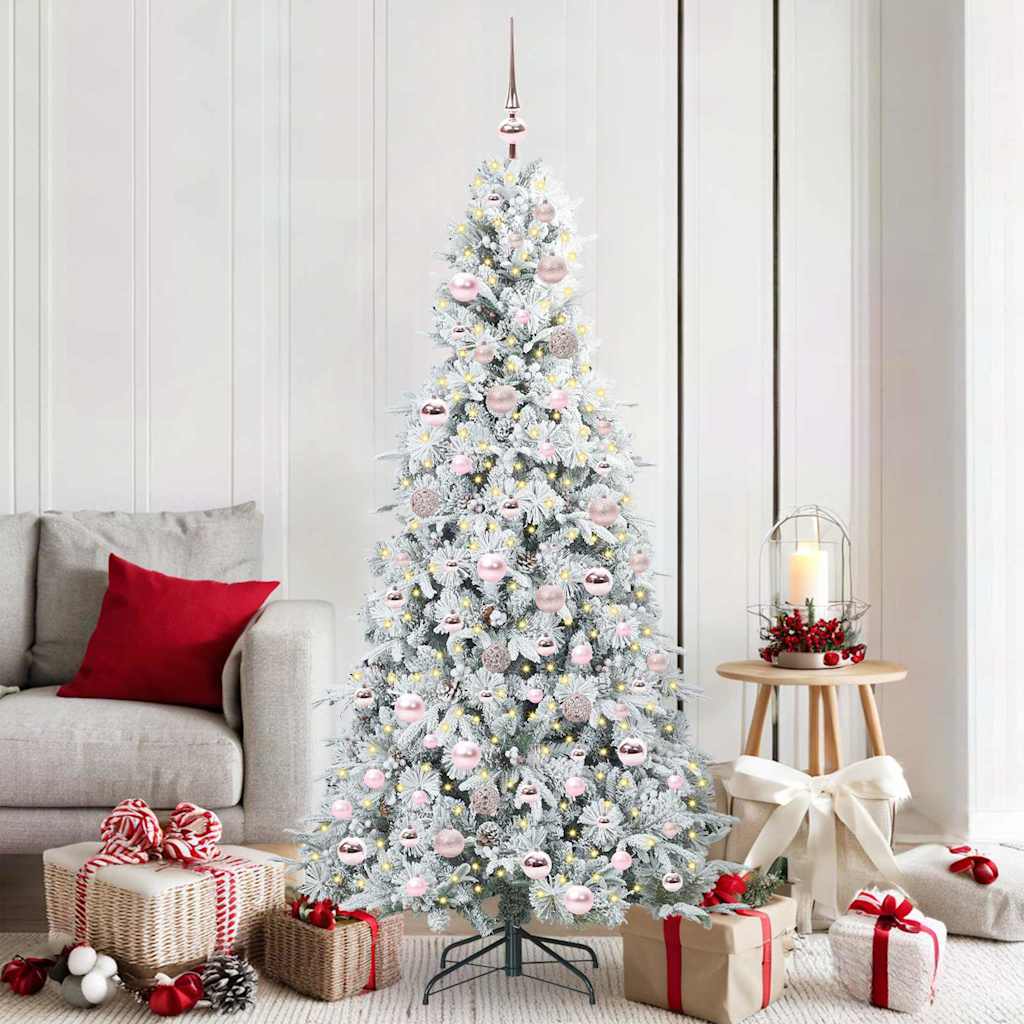 Künstlicher klappbarer Weihnachtsbaum Weiß 180 cm PE und PVC