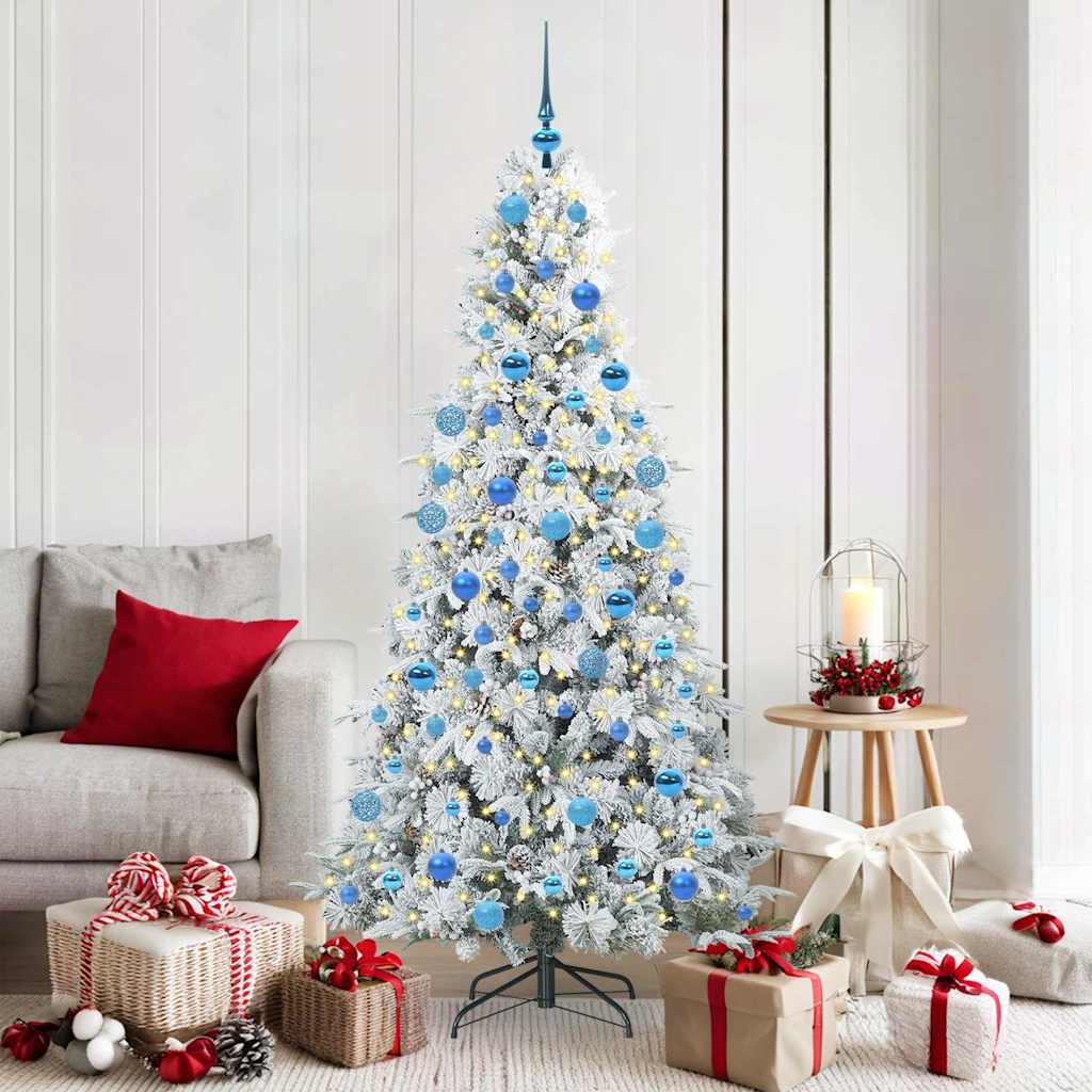 Künstlicher klappbarer Weihnachtsbaum Weiß 180 cm PE und PVC