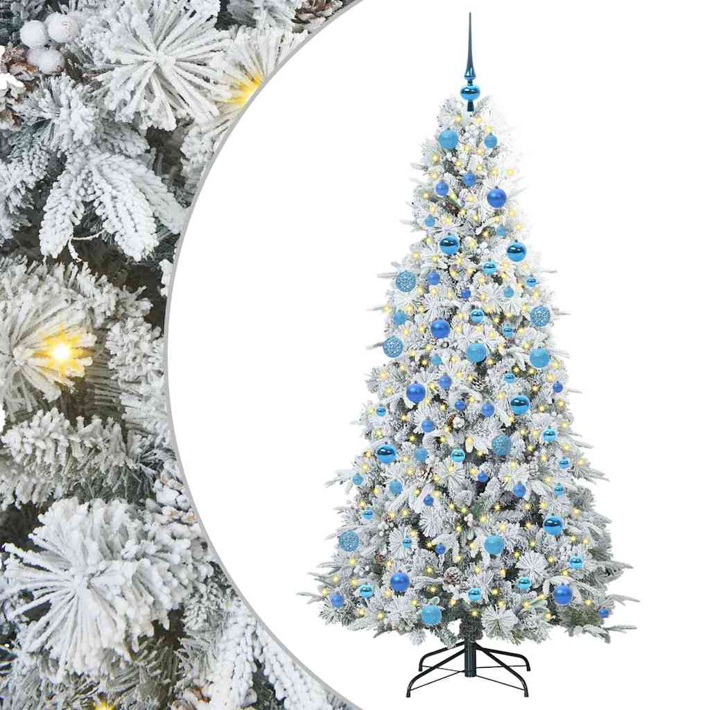 Künstlicher klappbarer Weihnachtsbaum Weiß 180 cm PE und PVC