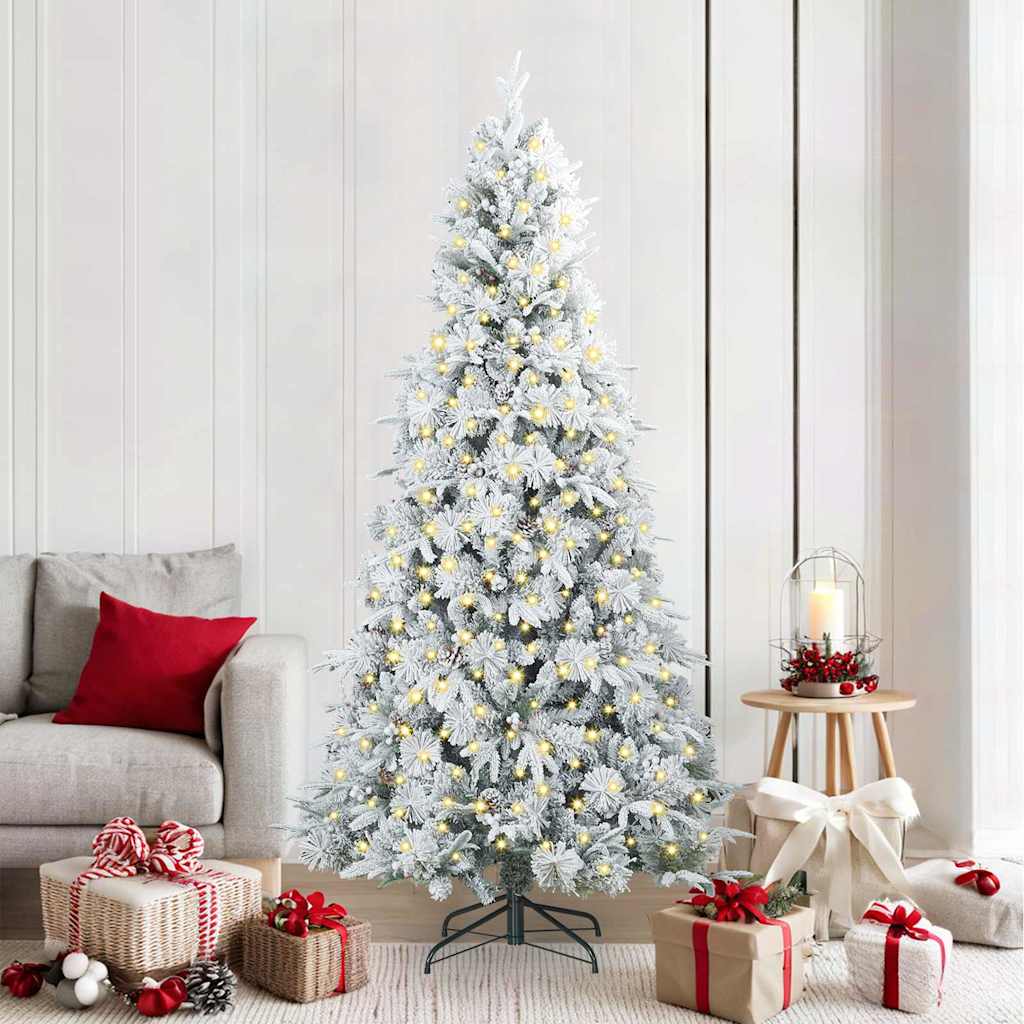 Künstlicher klappbarer Weihnachtsbaum Weiß 210 cm PE und PVC