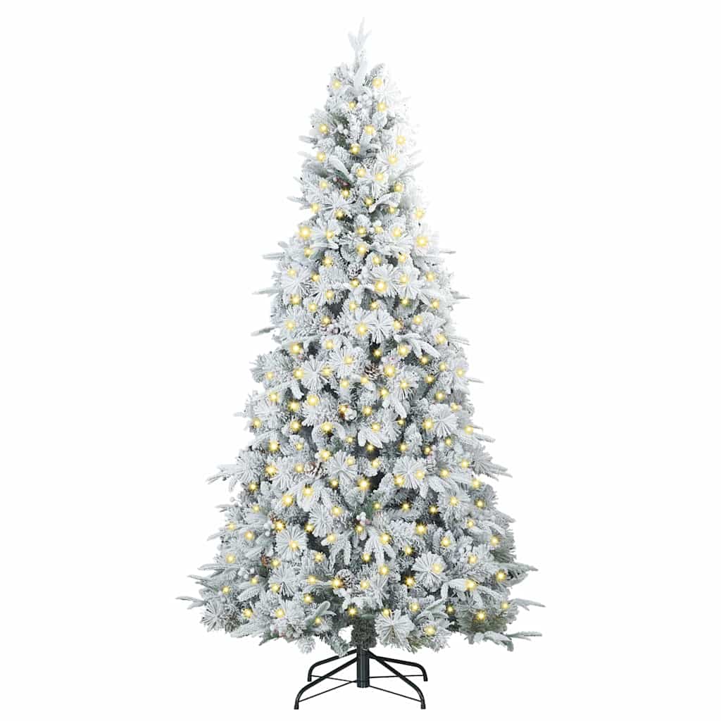 Künstlicher klappbarer Weihnachtsbaum Weiß 210 cm PE und PVC