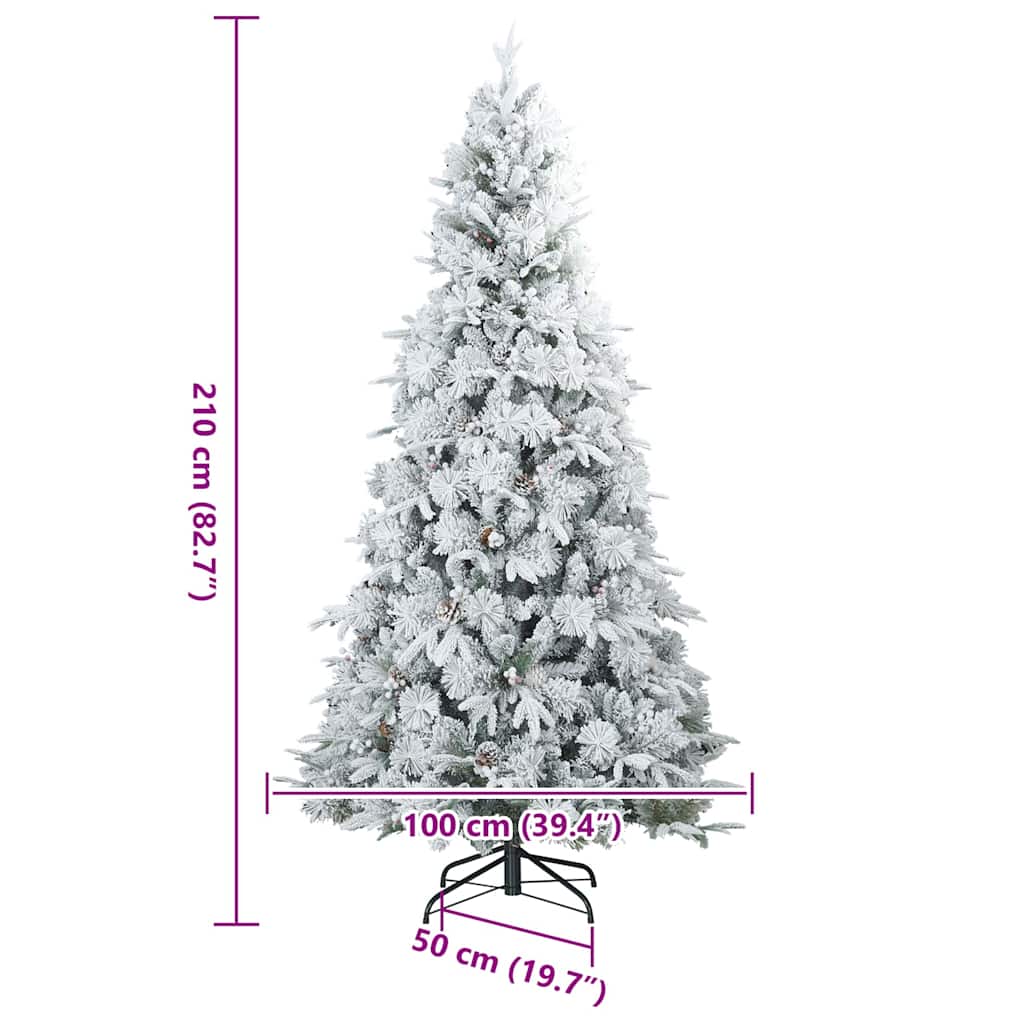 Künstlicher klappbarer Weihnachtsbaum Weiß 210 cm PE und PVC